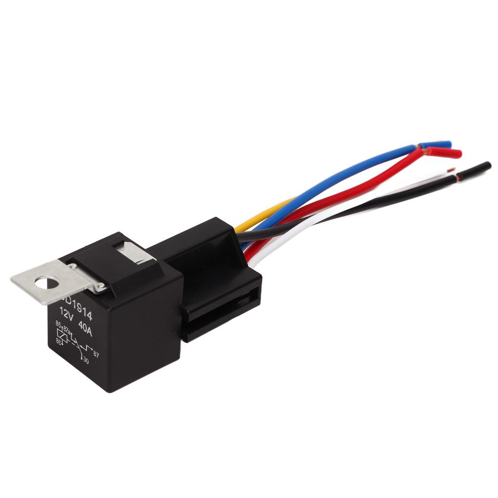 5pcs Automotive Relay Kit 5 Pin 40A 12V Waterproof Copper Contact Car Relay Harness