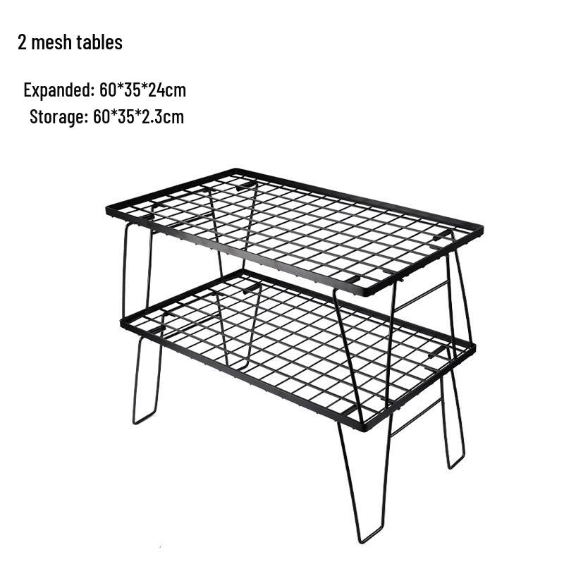 

Многоцветный кованый железный набор для кемпинга со столешницей-сеткой для хранения и ограждением для костра