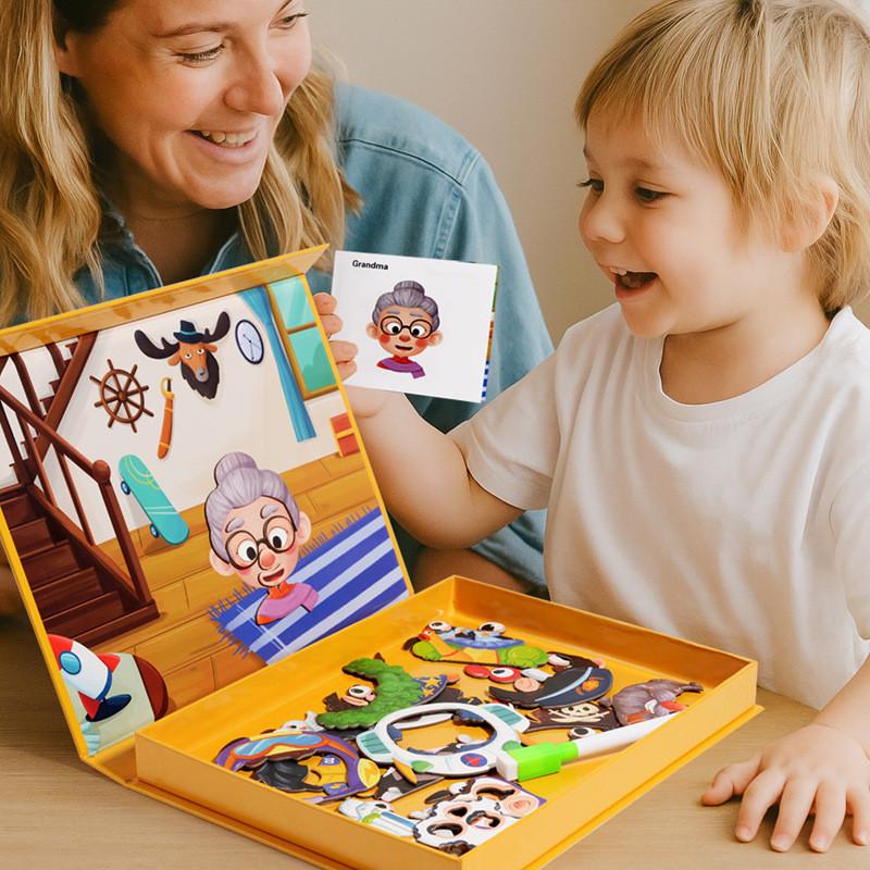 Dinosaur Magnetic Face Puzzle For Toddlers Kids Educational Toy With Diy Fun