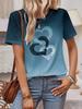 Fashion Heart Print Ombre Tee Fashionable Women's T-shirts Casual Round Neck Short Sleeve Tops Harajuku T-Shirt For Woman Summer