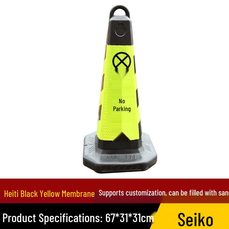 Reflective Plastic Traffic Cone - No Parking Warning Barrier Roadblock