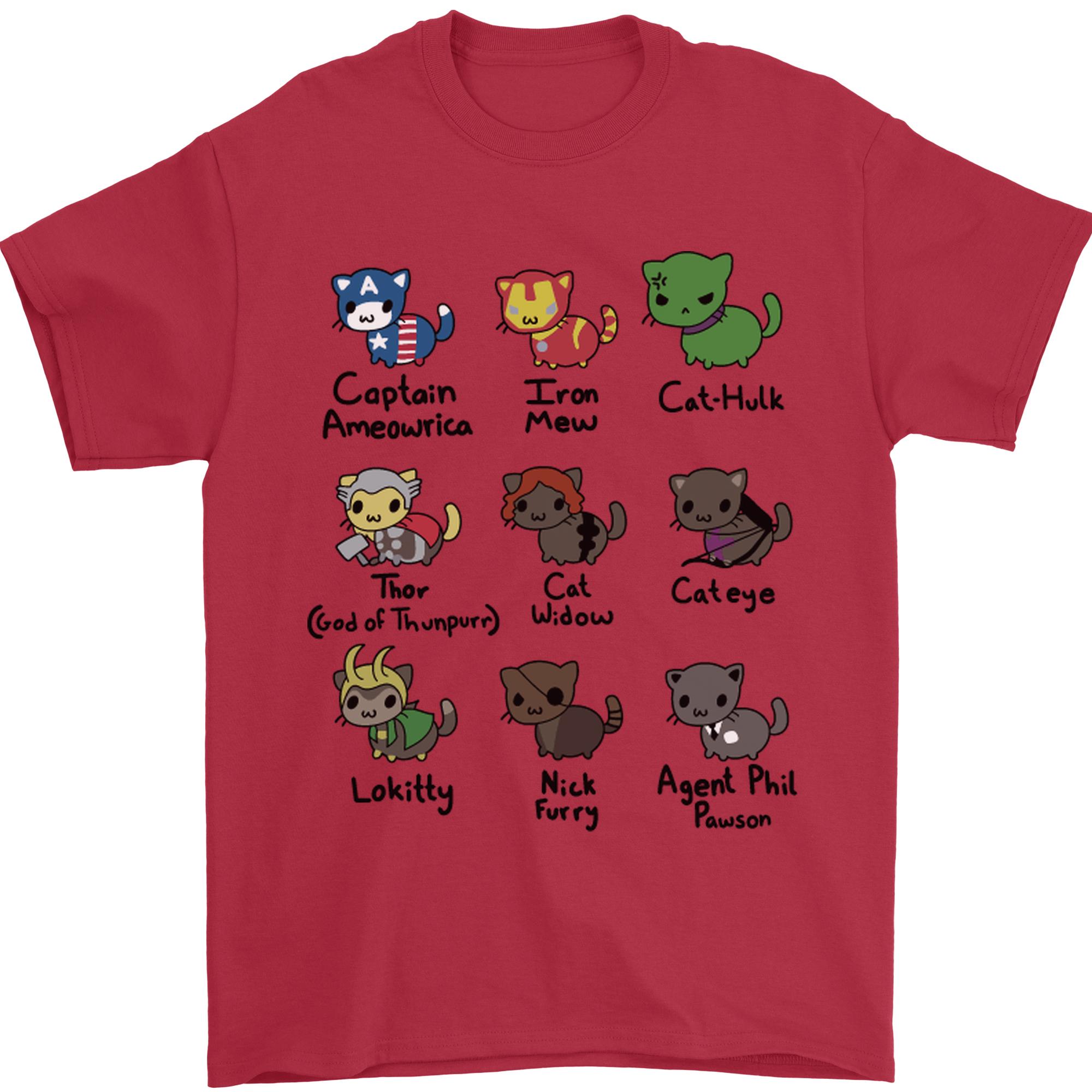 Funny Cat Superheroes Unisexs TShirt 100 Cotton S
