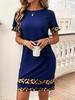 2025 Summer Leopard Print Women's Plus Size Short Sleeve Dress