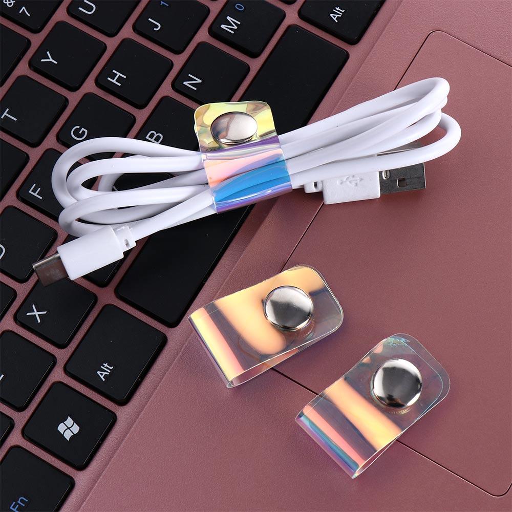 

Transparent Laser Cable Organizer Cable Winder Earphone Protector Storage Buckle Organizer Buckle 5pcs
