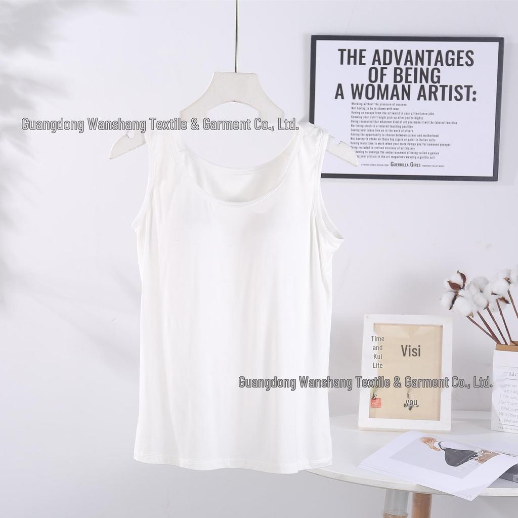 Damen Modal Gepolstertes Sport Yoga Tank Top mit Fixierten Cups - Erhältlich in 6 Größen & 6 Farben.