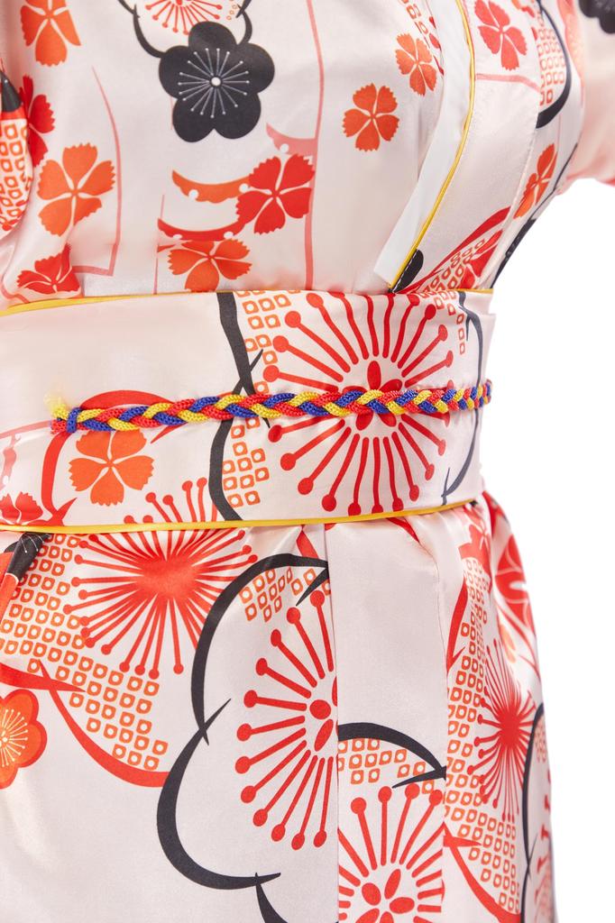 Mobbunny Perfect for Fireworks Summer and Photo Easy To and Includes Flower Hair Set In Pink with Cherry Blossom Women's Yukata/Furisode Set,