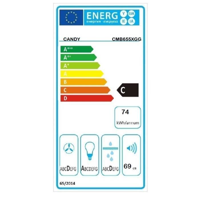 Hotte décorative CANDY CMB655XGG - 60x54x45 cm
