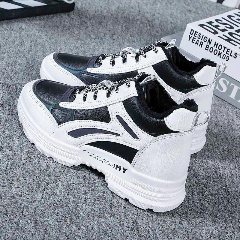 

Зимние ботинки женские зимние ботинки модные черные белые кожаные туфли на платформе женские ботильоны женские теплые меховые повседневные кроссовки 36