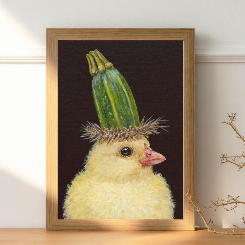 Vogel Kaninchen Ente Tier Gemüse Kopf Klassische Vintage Poster HD Qualität Wandkunst Retro Poster für Heim Zimmer Wanddeko