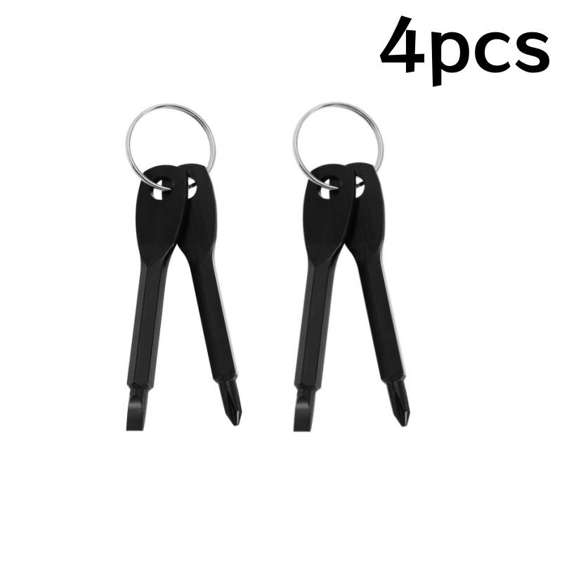 Portable Phillips Slotted Screwdriver Set Key Ring Mini Pocket Cross Screw Keychain Multifunctional Repair Tools Outdoor Gadget
