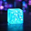 Hand Exerciser Toy Ice Cube Stress Relief Toy, Glow-in-the-Dark Snowflake Filled Cube, Portable Relievers Luminous Clear Sensory Adults and Kids