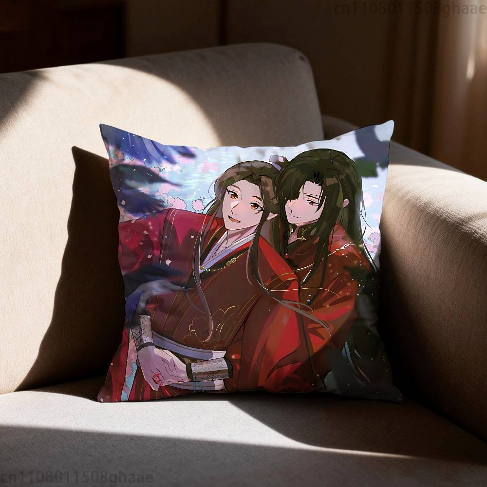 Heaven Officials Blessing  Pillow Case Square DoubleSided Printing Short Plush Sofa Cushion Cover Bedroom Bedside Pillow