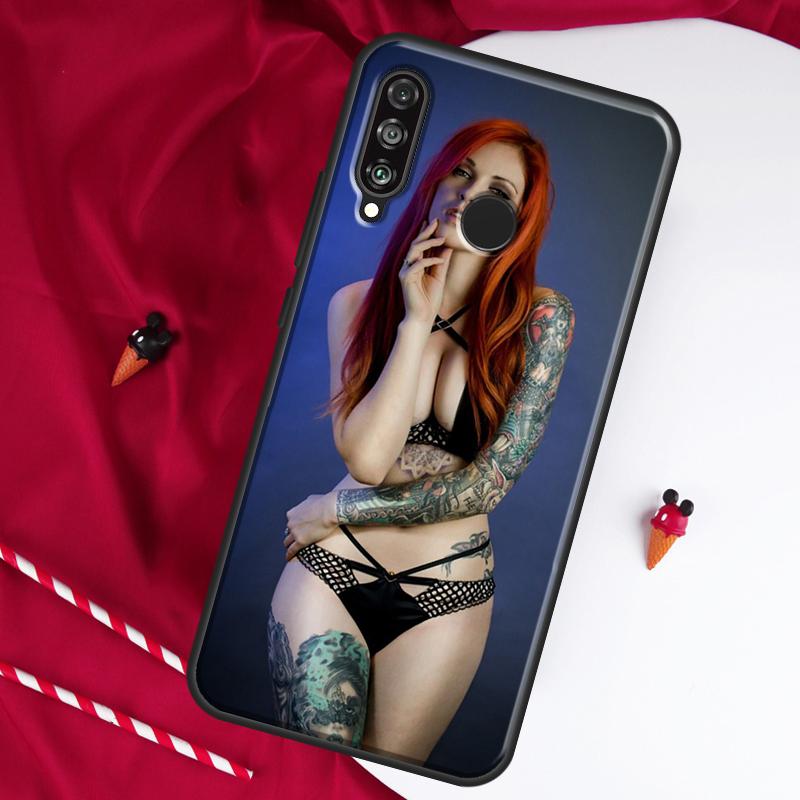 Sexy sleeve tattoo girl For Huawei Nova 10 SE 9 5T 12s 12i 11i Y91 Y90 Y60 Y70 Y72 Y61 P20 P30 P40 Lite P60 Pro Case