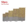 50Pcs/Set High Speed Steel Twist Drill Bit Set Woodworking Hole Opener  Metal Wood Aluminum Drilling