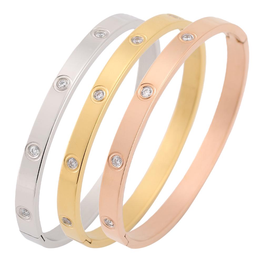 Stylish Men's & Women's Stainless Steel and Titanium Bracelets with Diamonds, Popular In Europe & America
