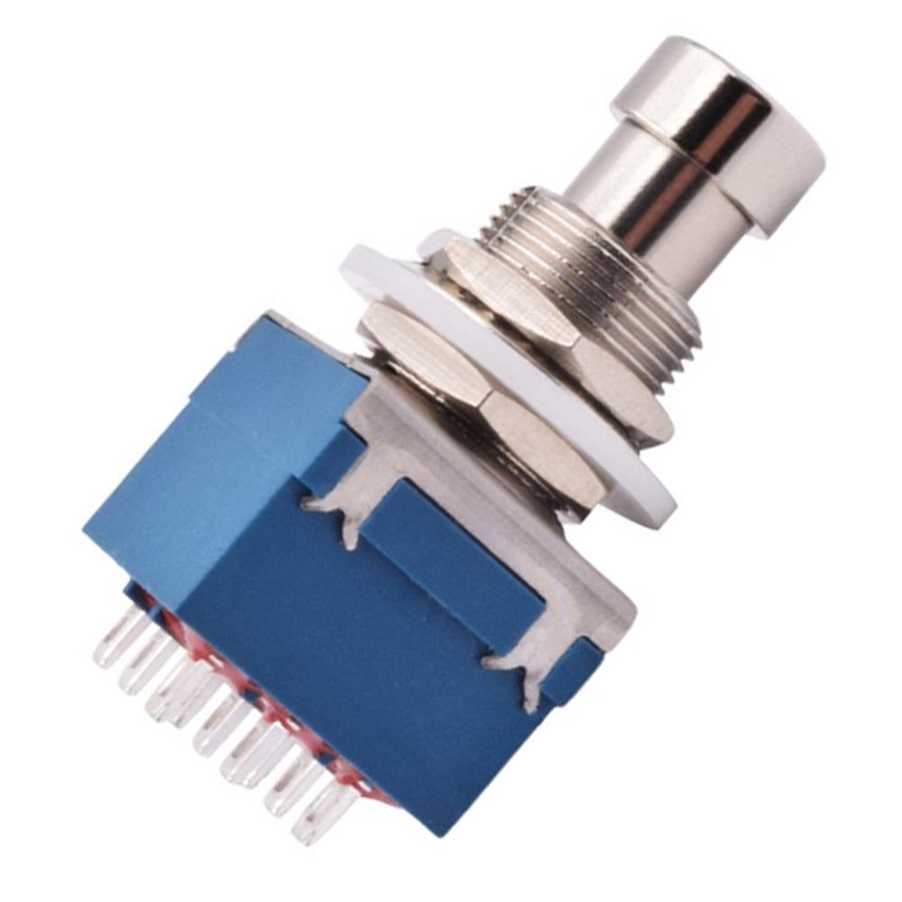Selbstverriegelnder 3PDT Fußschalter 9 Pin EIN-EIN für Gitarreneffektpedalbox True Bypass Stomp-Schalter Kunststoffgehäuse