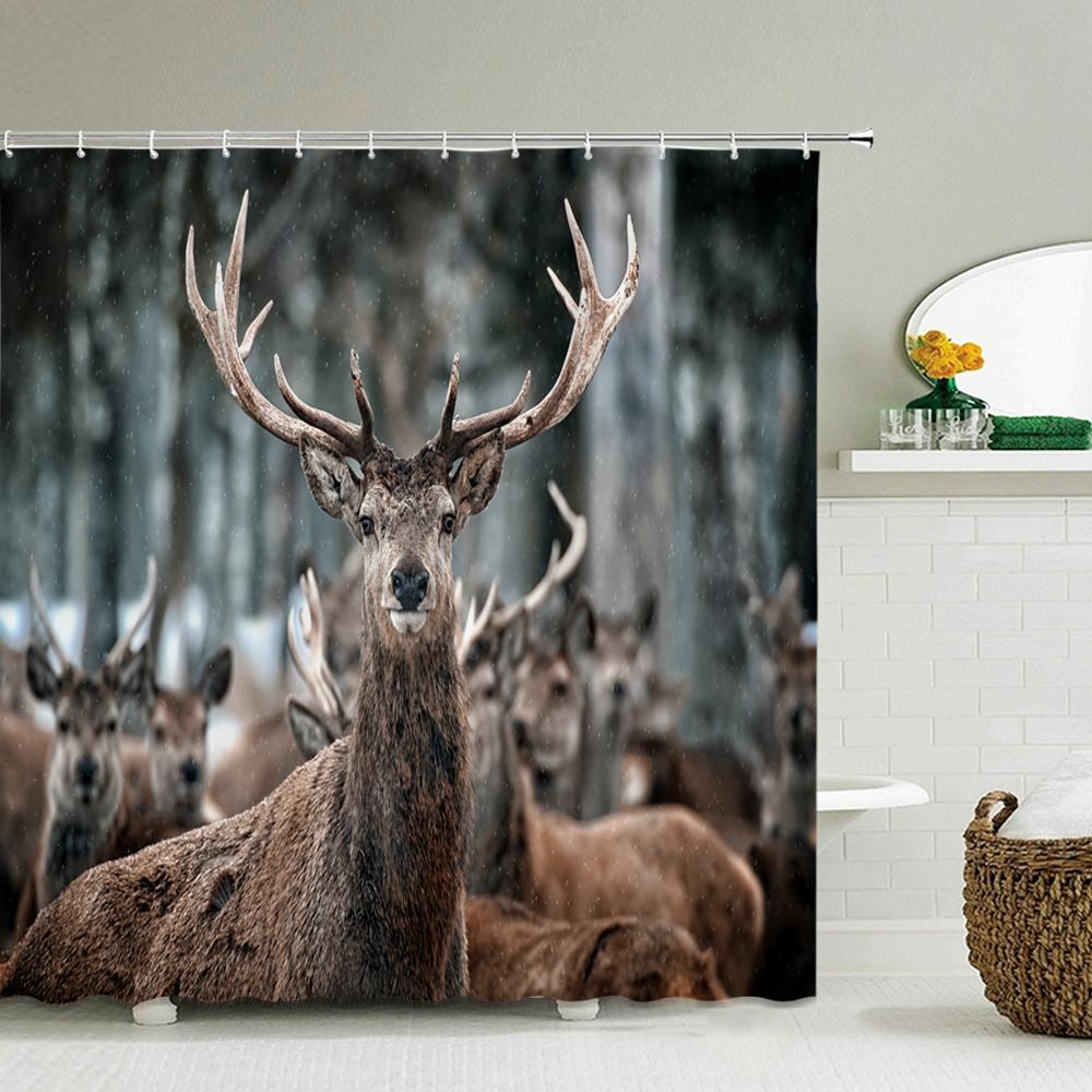 Rolig Duschdraperi 3d Badrumsdraperier Apa Orangutang Djurtryck Vattentät Polyester för badrumsdekor stor 180x200cm