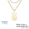 Dawapara Gehörnter Gott Cernunnos Siegel Anhänger Halskette Pentagramm Dreifache Göttin Symbol Edelstahl Wicca Schmuck