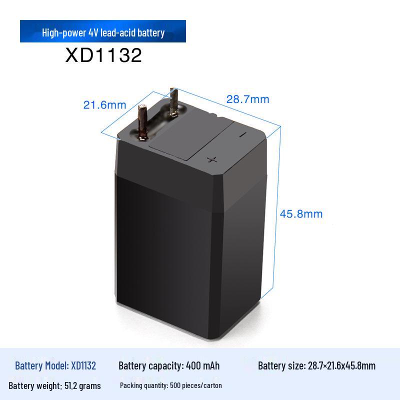 Universal 4V Lead-Acid Battery for Electric Mosquito Swatter, Spotlight, Flashlight, Headlamp, Desk Lamp, and Accessories