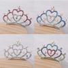 Girls Hair Accessories Mini Crown for Kids Bling Rhinestone Tiaras Hair Combs Princess Diadem Love Heart Shaped Headbands