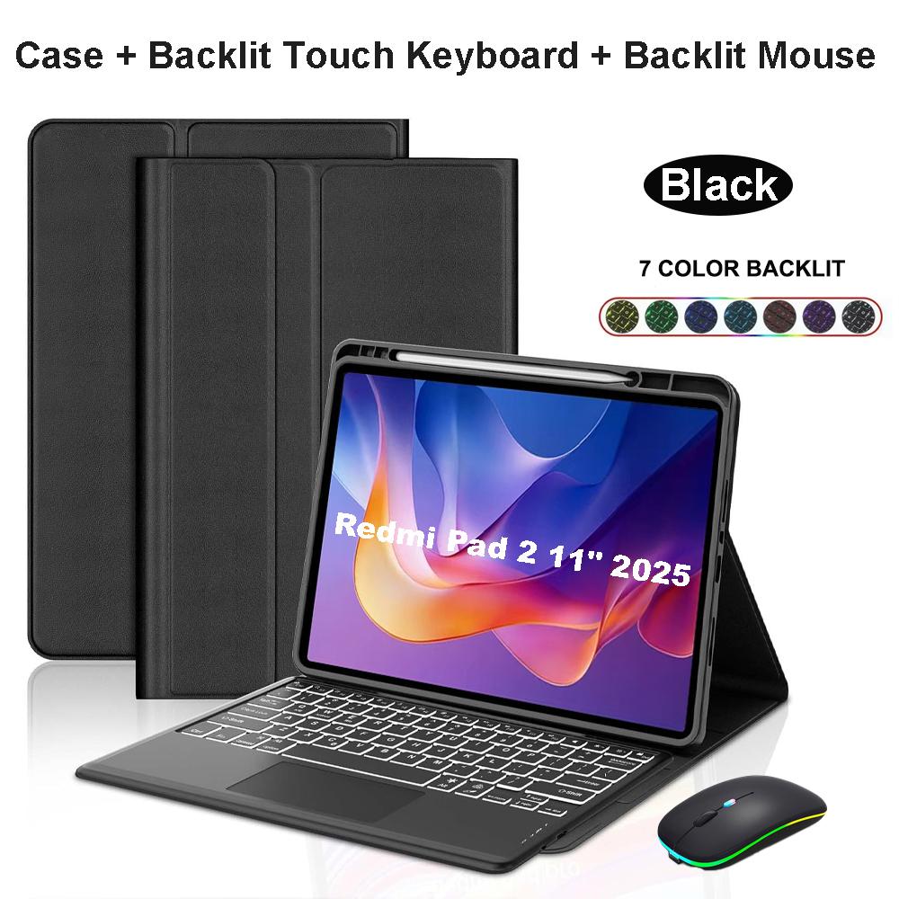 Case for Redmi Pad 2 11 Inch , Bluetooth Keyboard Case for Redmi Pad 2 11-Inch, Magnetic Keyboard Protective Cover