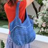 Korean Style Hollow Out Knitted Weave Bag Solid Color Knitted Shoulder Bag Crochet Tote Bag  Daily