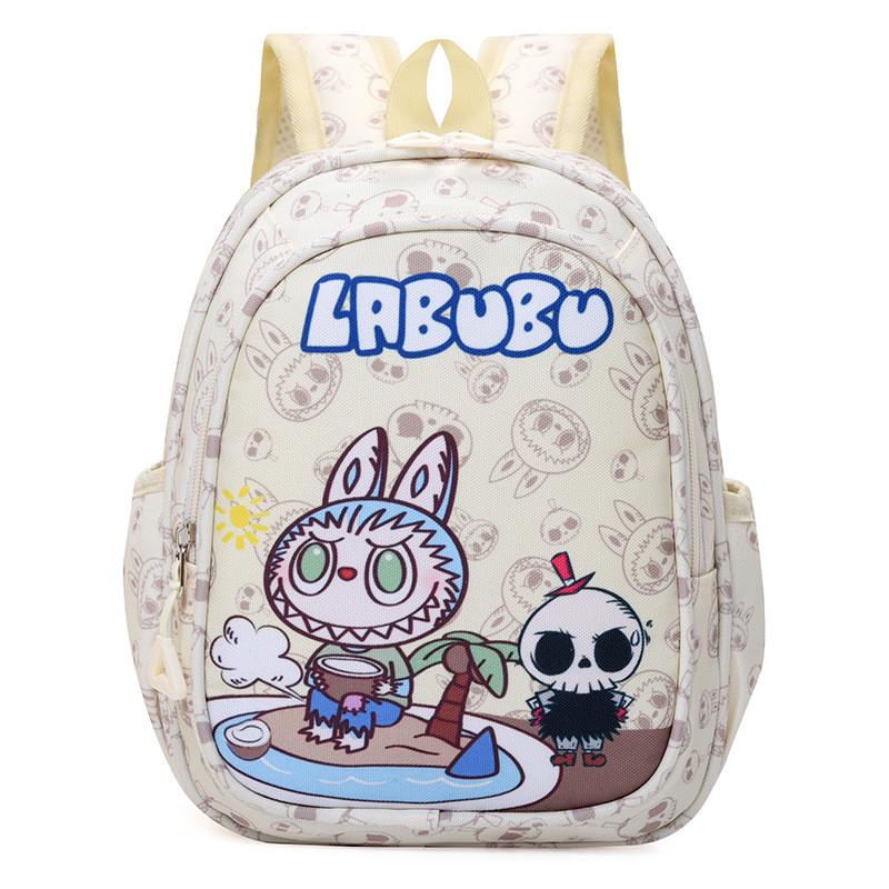 Adorable Cartoon Labubu Children's Backpack Lightweight Nylon Preschool Dual Purpose Design