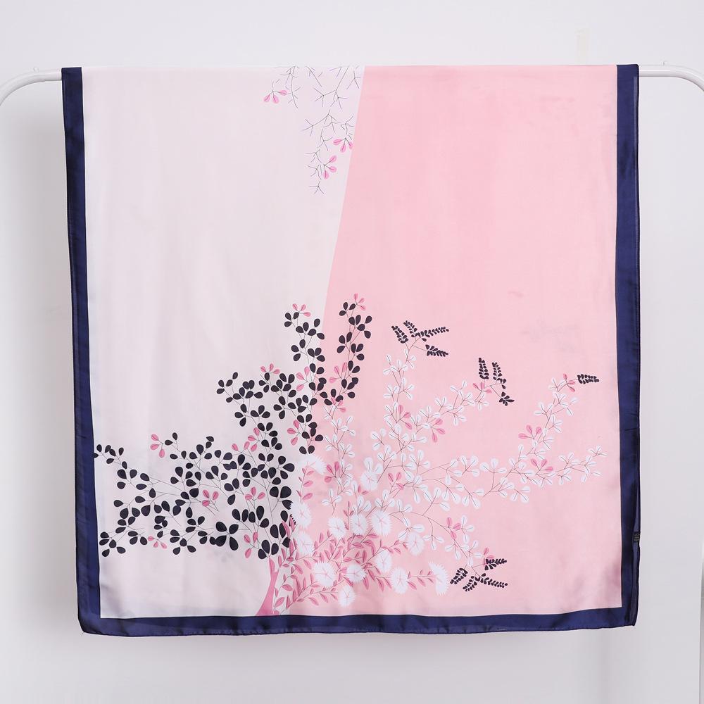 Spring And Summer Satin Long Scarf For Women Sunscreen Shawl Fashionable Beauty Scene Satin Long Scarf Versatile Travel Scarf