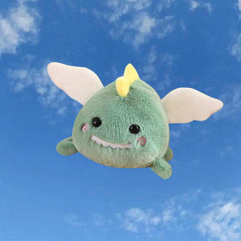 12cm Kawaii Plyšové hračky kočka, pes, dinosaurus, mýval, které vrtí ocasem zatažením za provázek bez použití baterií