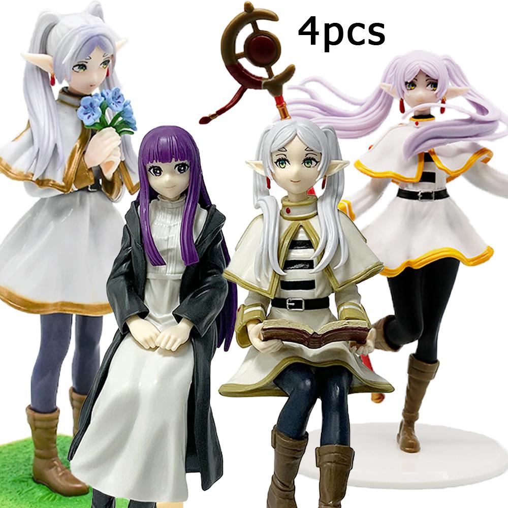 4Pcs Furyu Noodle Stopper Sousou No Frieren Anime Girl Figure Frieren Beyond Journey'S End Action Figure Collectible Model Toys
