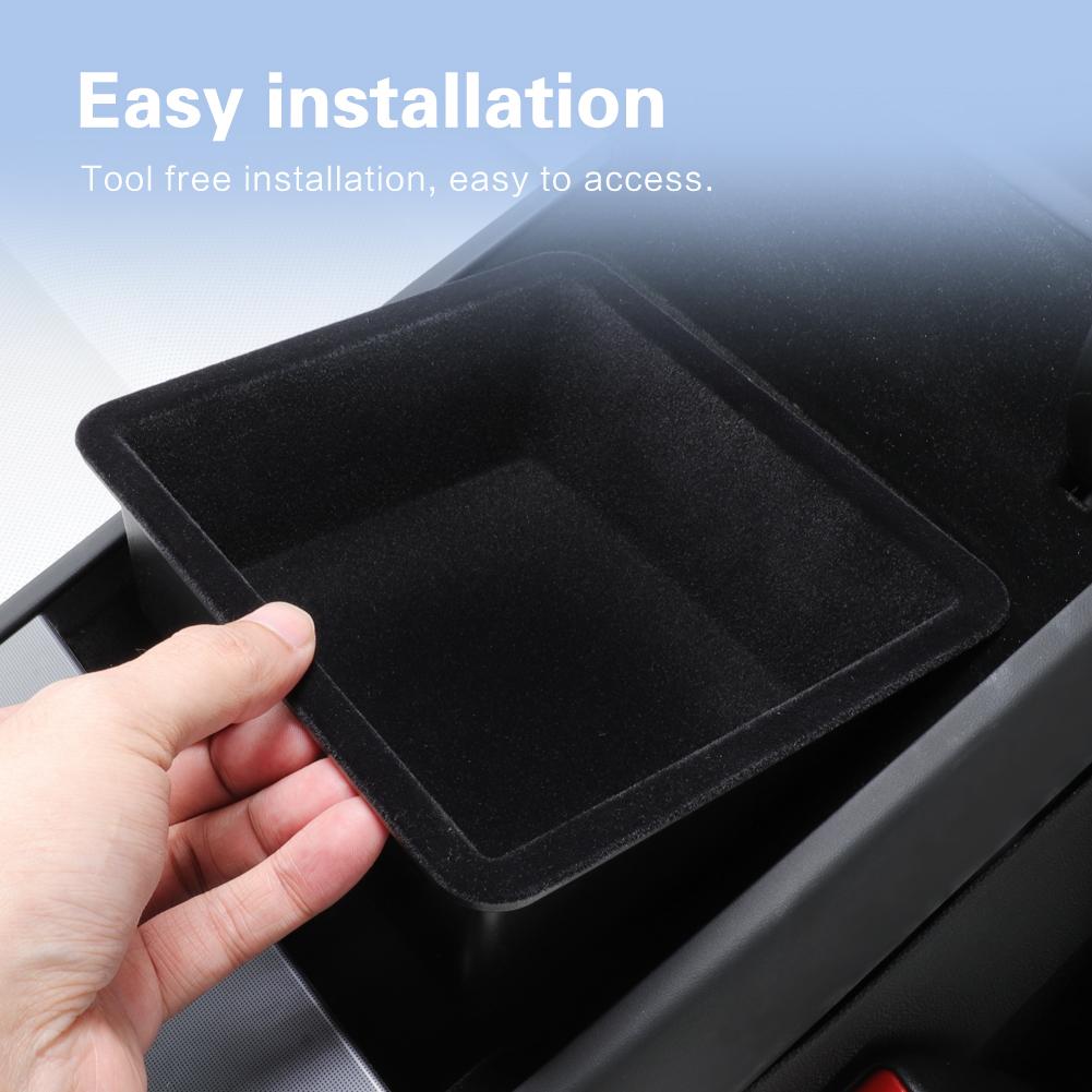 For Tesla Model 3 Highland 2025 Center Console Storage Box Flocking Car Central Armrest Tray Organizer Accessories Tidying