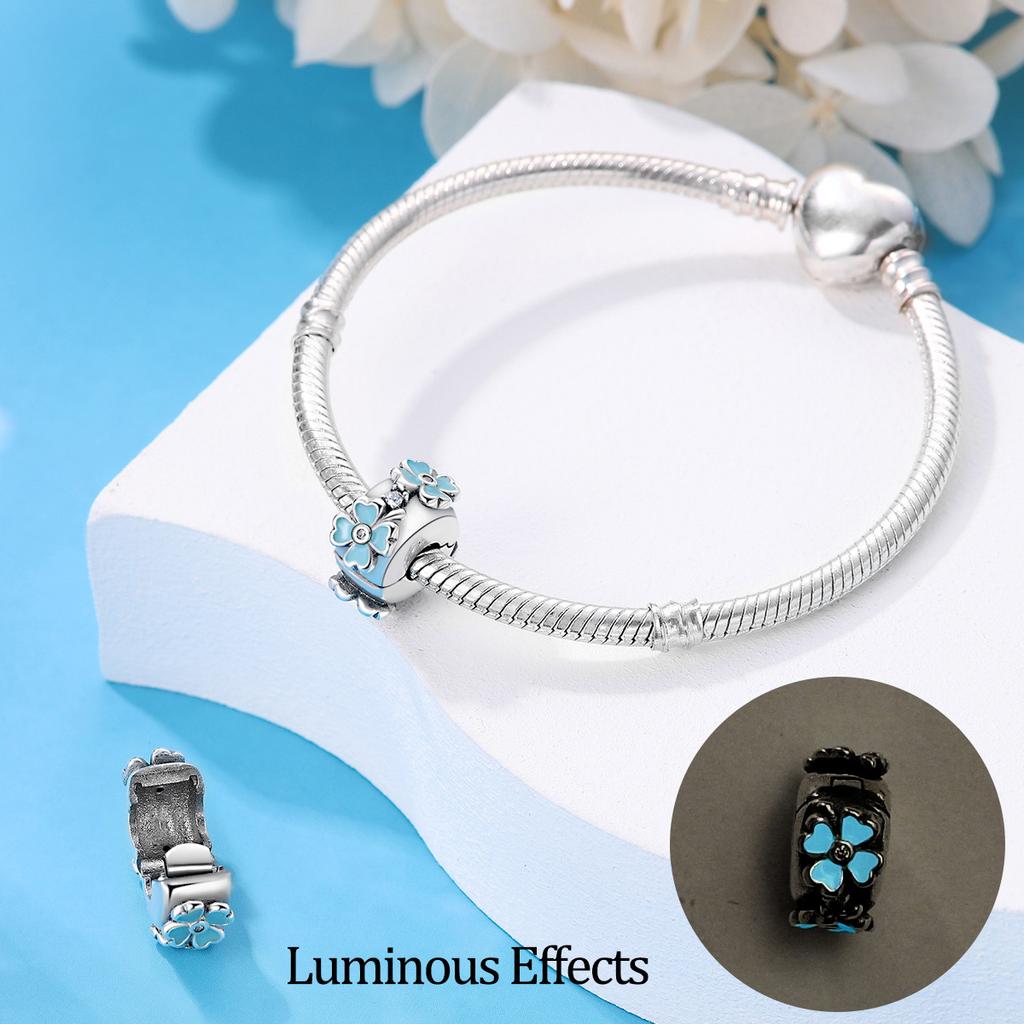 White Copper Plated 9 Silver Beads Flower Light Fixed Beads Isolation Beads High-End Diy Bracelet Necklace