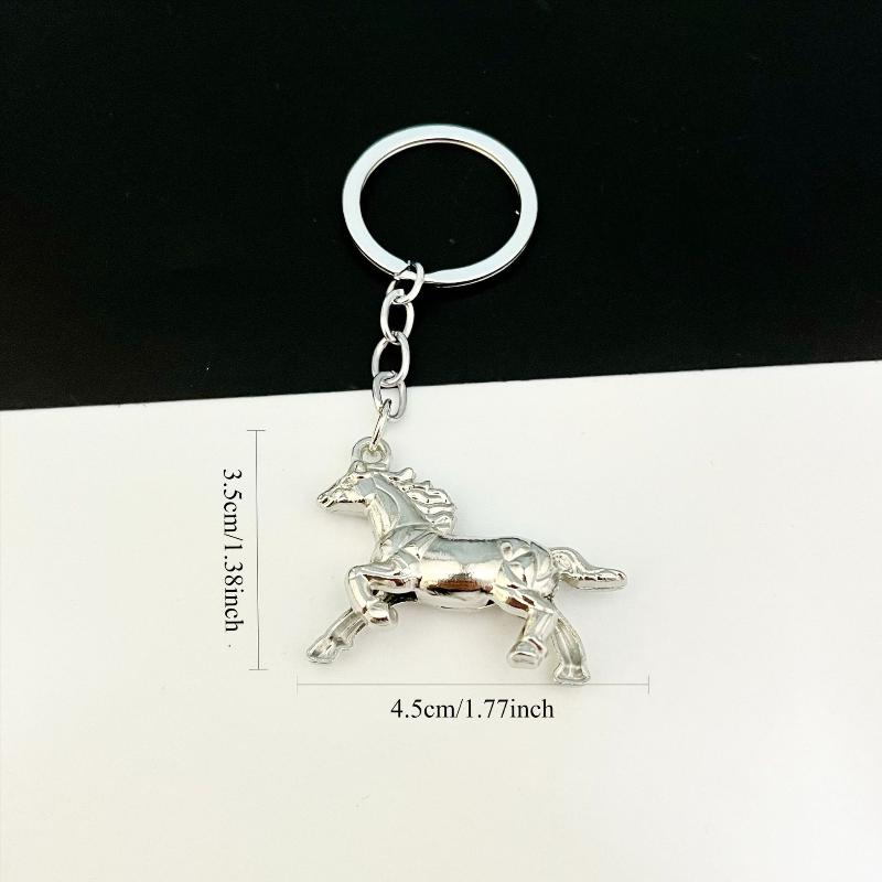 The Year Of The Horse Metal Keychain Personalized Creative Car Keyring Mascot Pony Pendant Backpack Hanging Gift