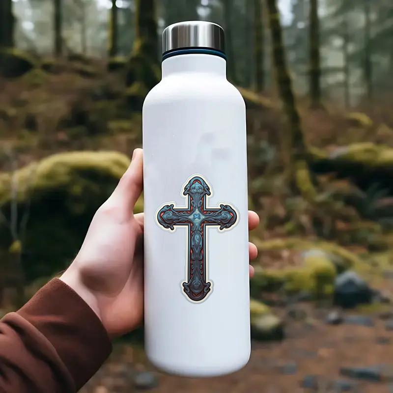Cross Sticker Durable for Laptop, Car, Luggage, Skateboard & More - Perfect for Teens, Adults, Creative Decor & Gifting