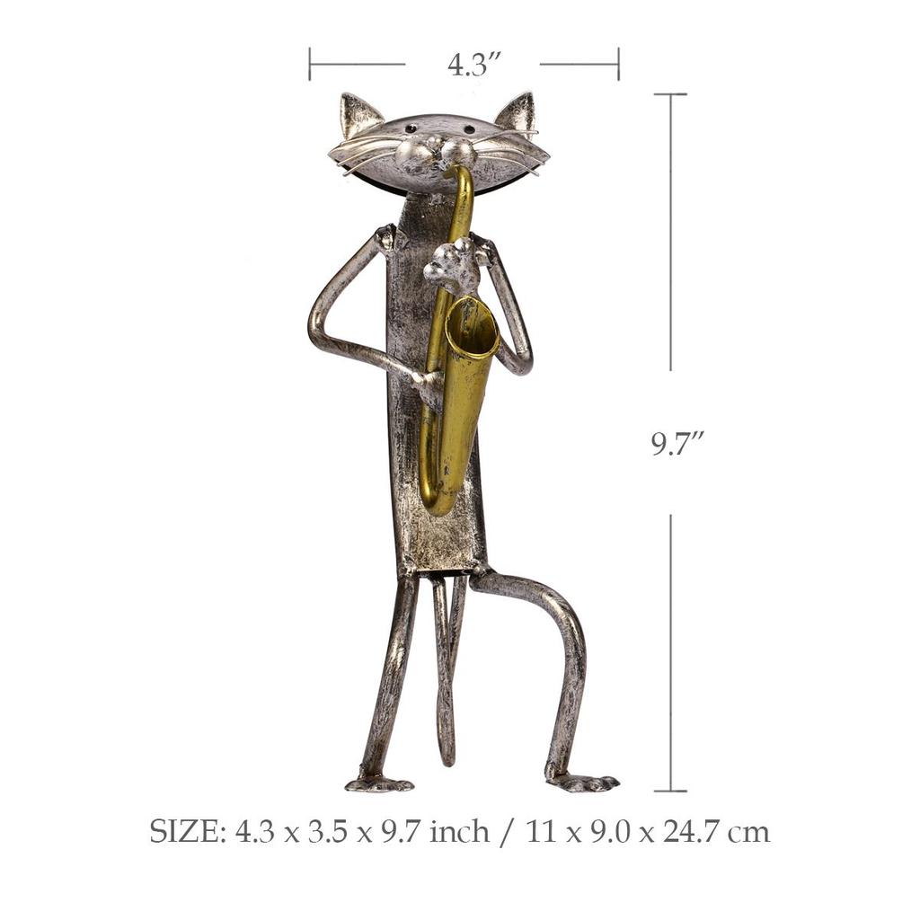 TOOARTS Metal Sculpture A Singing Cat Home Furnishing Articles Handicrafts