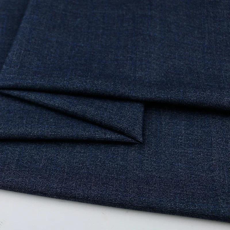 100x150cm Dark Patterned Thin Anti-wrinkle Suit Fabric for Clothes Vest Trousers Sewing Checkered Striped Cloth Black Blue