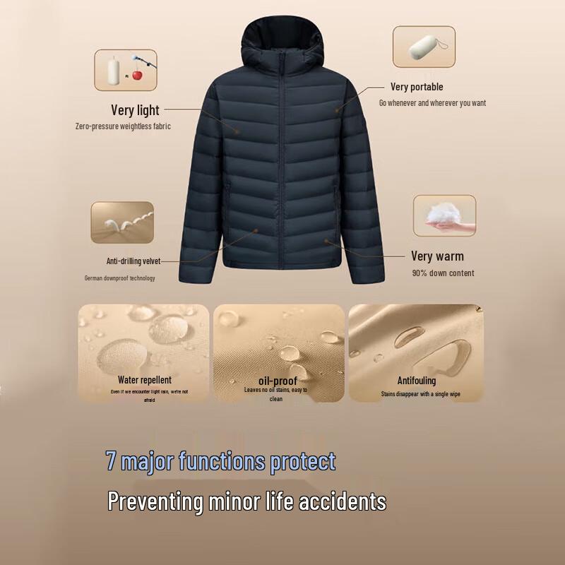 BOSIDENG B40131007 Casual Lightweight Hooded Down Jacket