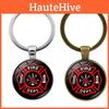 Modern Simple Style Zinc Alloy Firefighter Emblem Keychain Elegant Gift