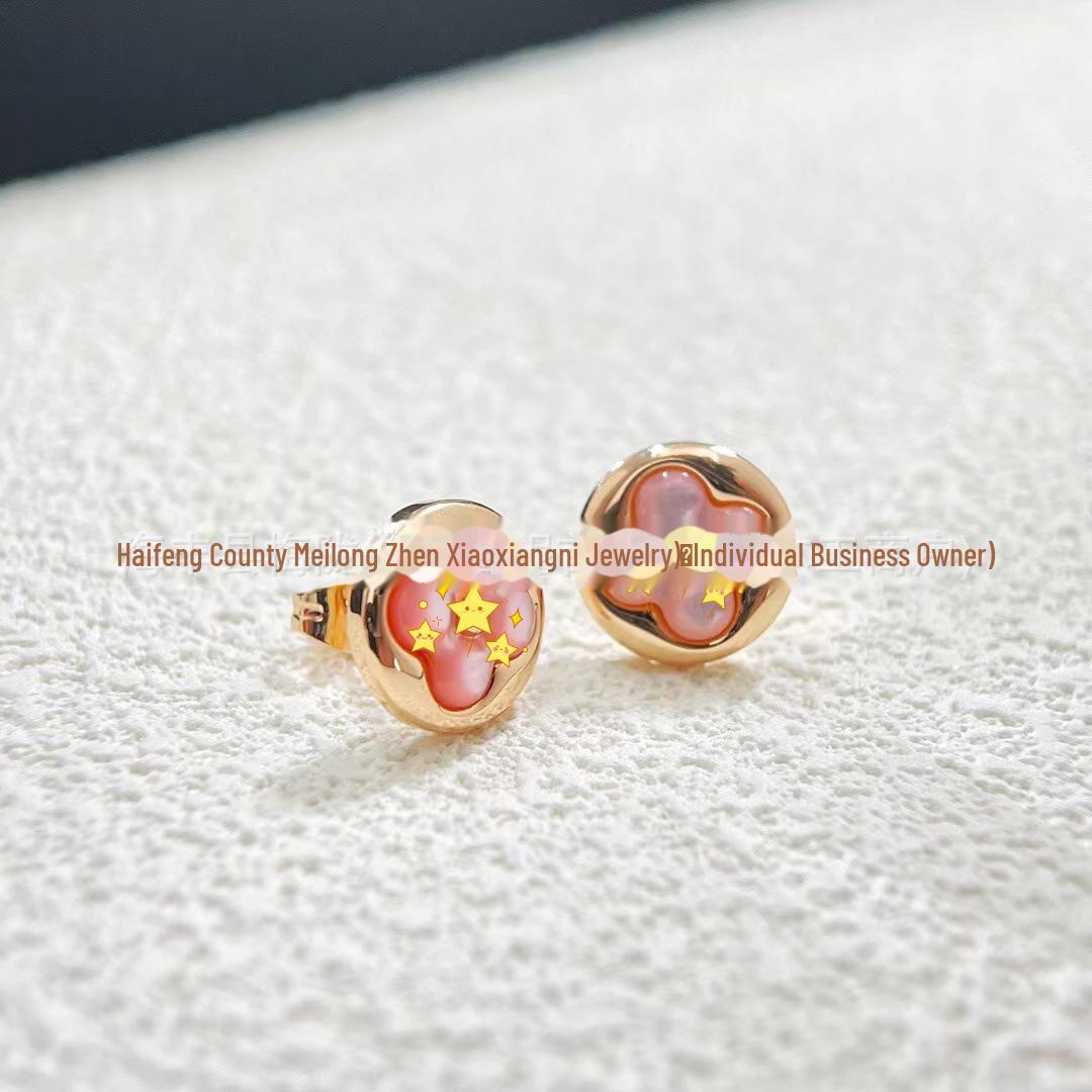 

Серьги-торты в форме розового и белого цветка V Jin Gao (Версия L) Gold/Round Pink розовый