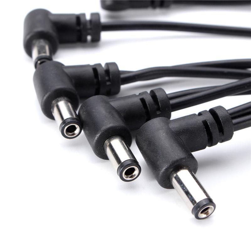 9V DC 1 To 3/4/5/6/8 Way Bend Angle Plug Daisy Chain Adaptor Cable Power Cord for Electric Guitar
