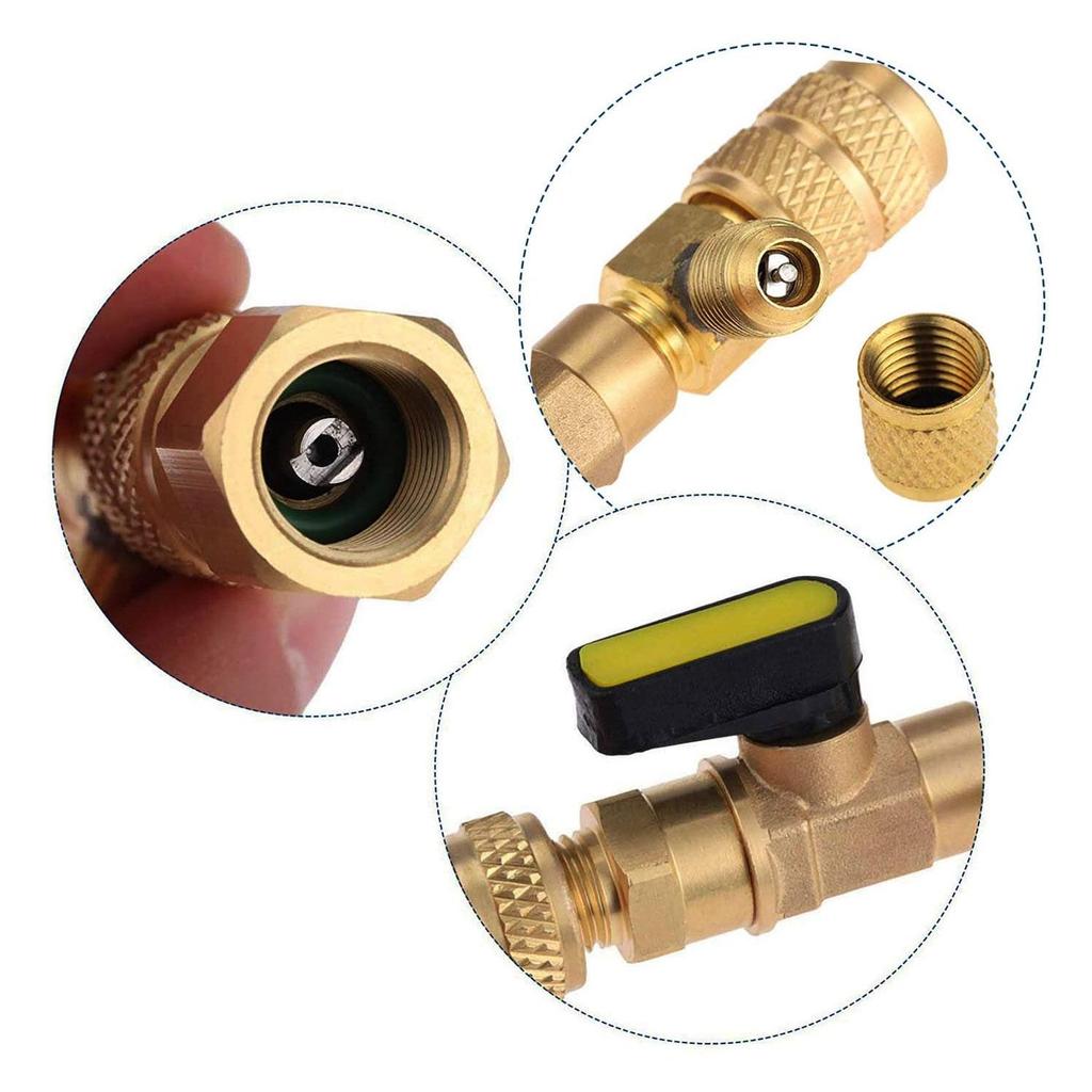 Valve Core Remover Installer Tool Kit with Dual Size 1/4 & 5/16 Port for with R22 R12 R407 R410 R404 R32 R600 HVAC System