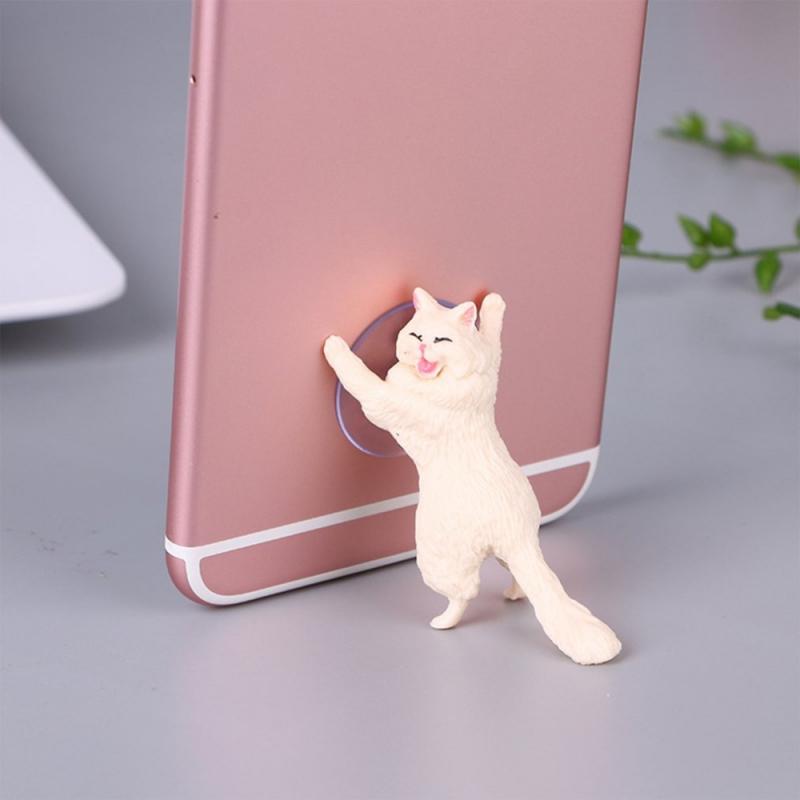 Kawaii Cute Cat Desktop Phone Holder Lovely Stand Lazy Bracket Universal Phone Suction Cup Stand for IPhone Samsung Huawei Xiaomi