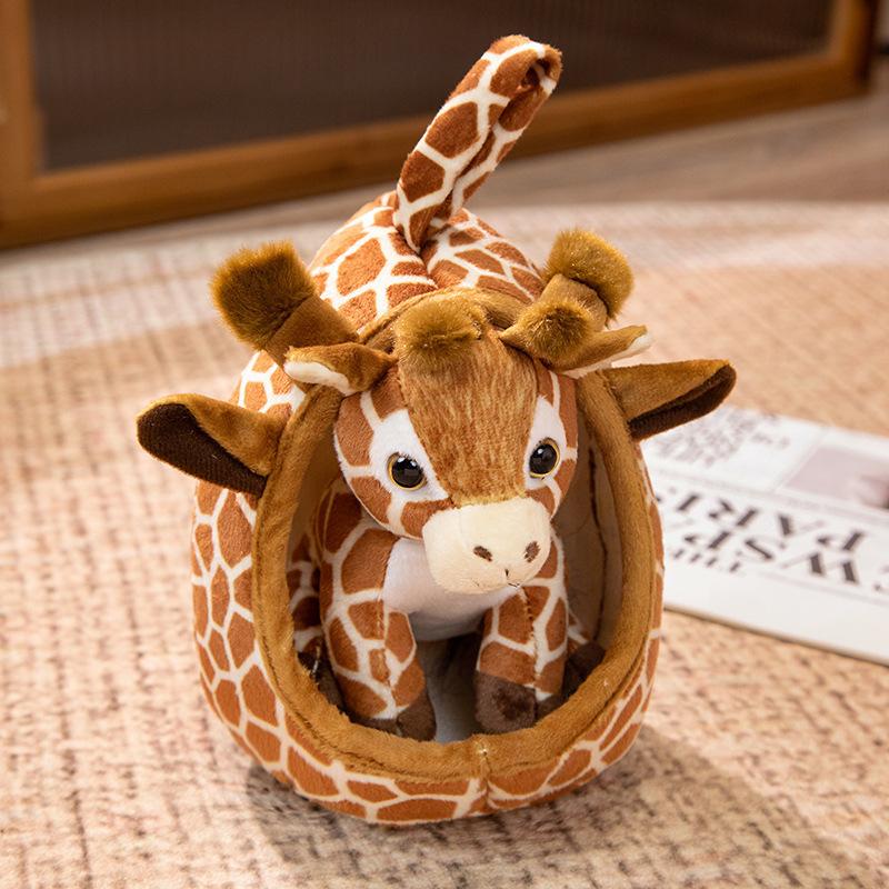 

Simulation Wild Animal Plush Ornaments, Tiger Giraffe Leopard Lion Stuffed Doll, Creative Room Decoration Toy Gift for Kids 18cm