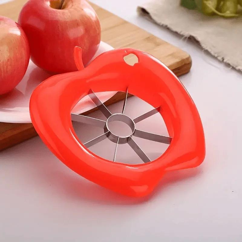 1pc Stainless Steel Apple Slicer - Manual, Square Blade, Kitchen & Dining Tool, Ideal for Outdoor/Camping, Outdoor kitchenware красный