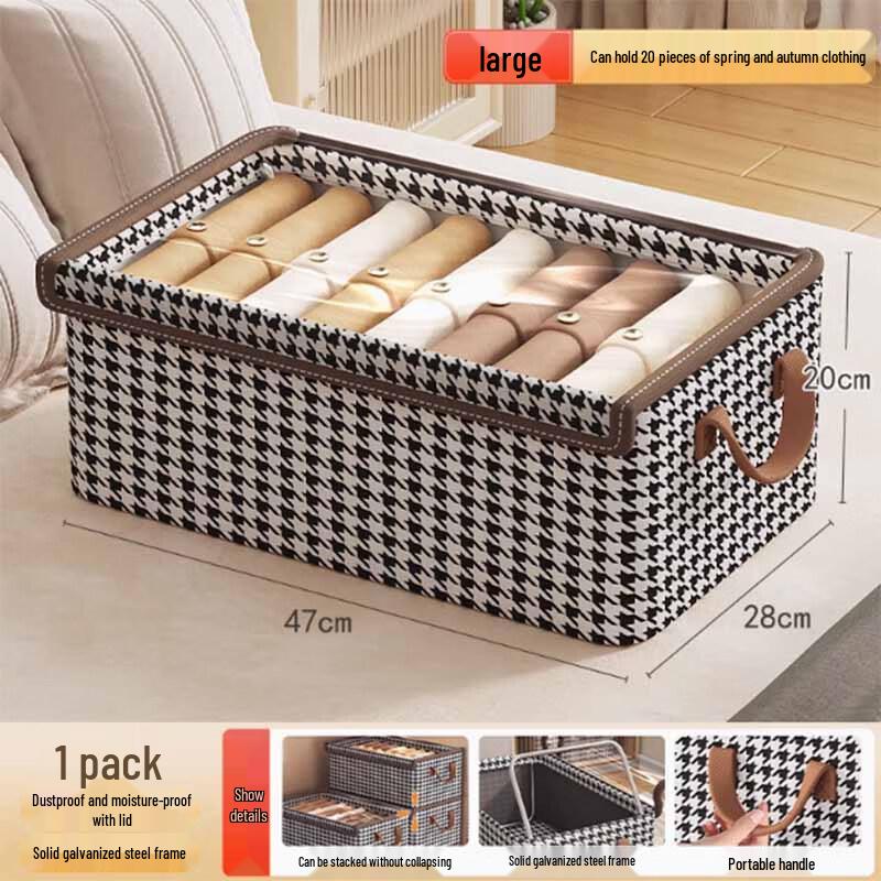 Foldable Fabric Clothes Storage Box with Lid