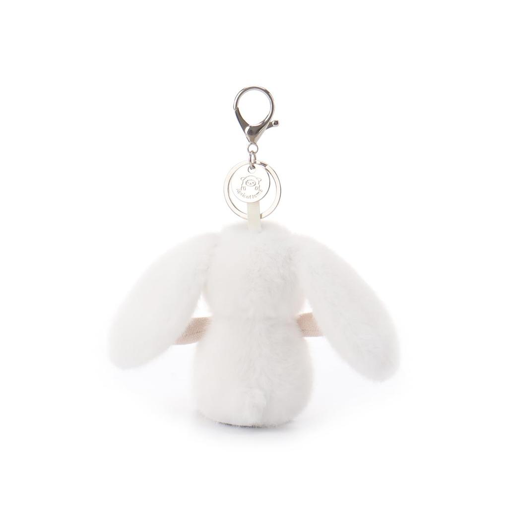 Apricot Lamb Summer Bunny Cute Soft Keychain Plush Toy, Perfect for Boys and Girls, Fits Kids Backpacks and Purses, 10cm