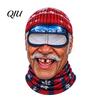 Funny Face Ski Mask Realistic Balaclava Mask, Old Man Woman Print Neck Gaiter, Snowboard Shield Windproof Full Coverage for Winter Sports Snowboarding
