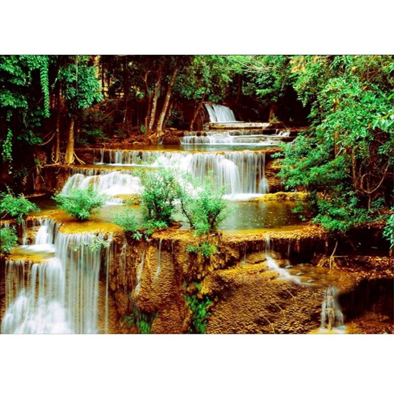 DIY Waterfall 5D Diamond Painting Full Round Drill Landscape Tree Diamond Embroidery Cross Stitch Mosaic Home Decor