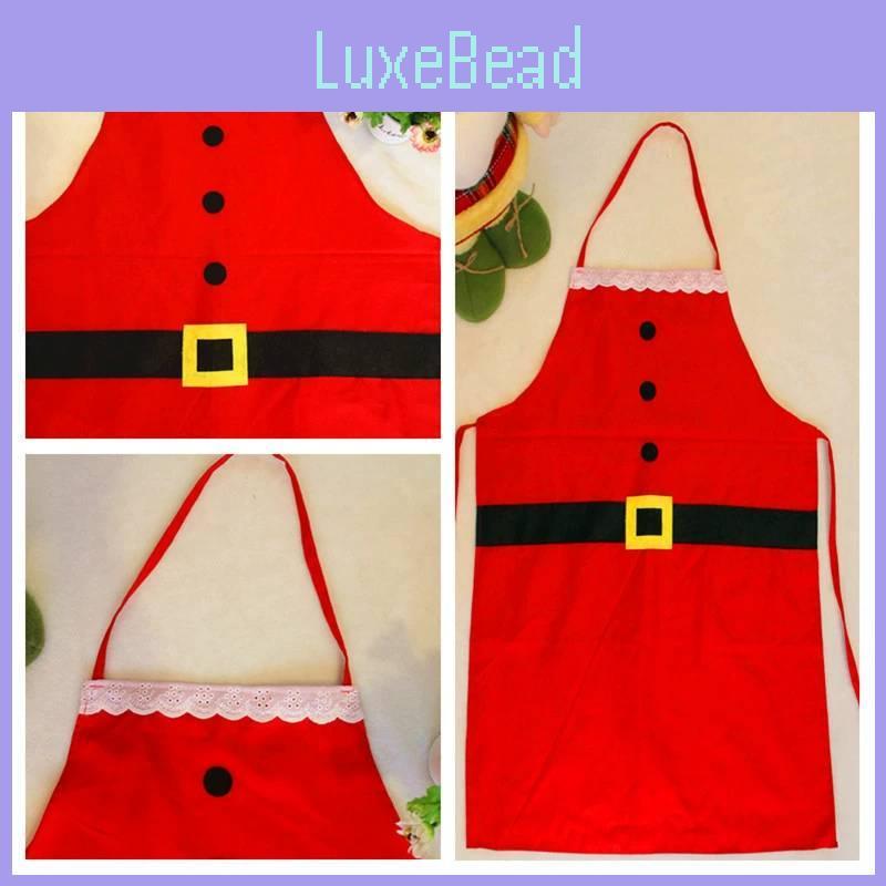 Christmas Apron For Adults And Children Polyester European American Style Holiday Party Wear