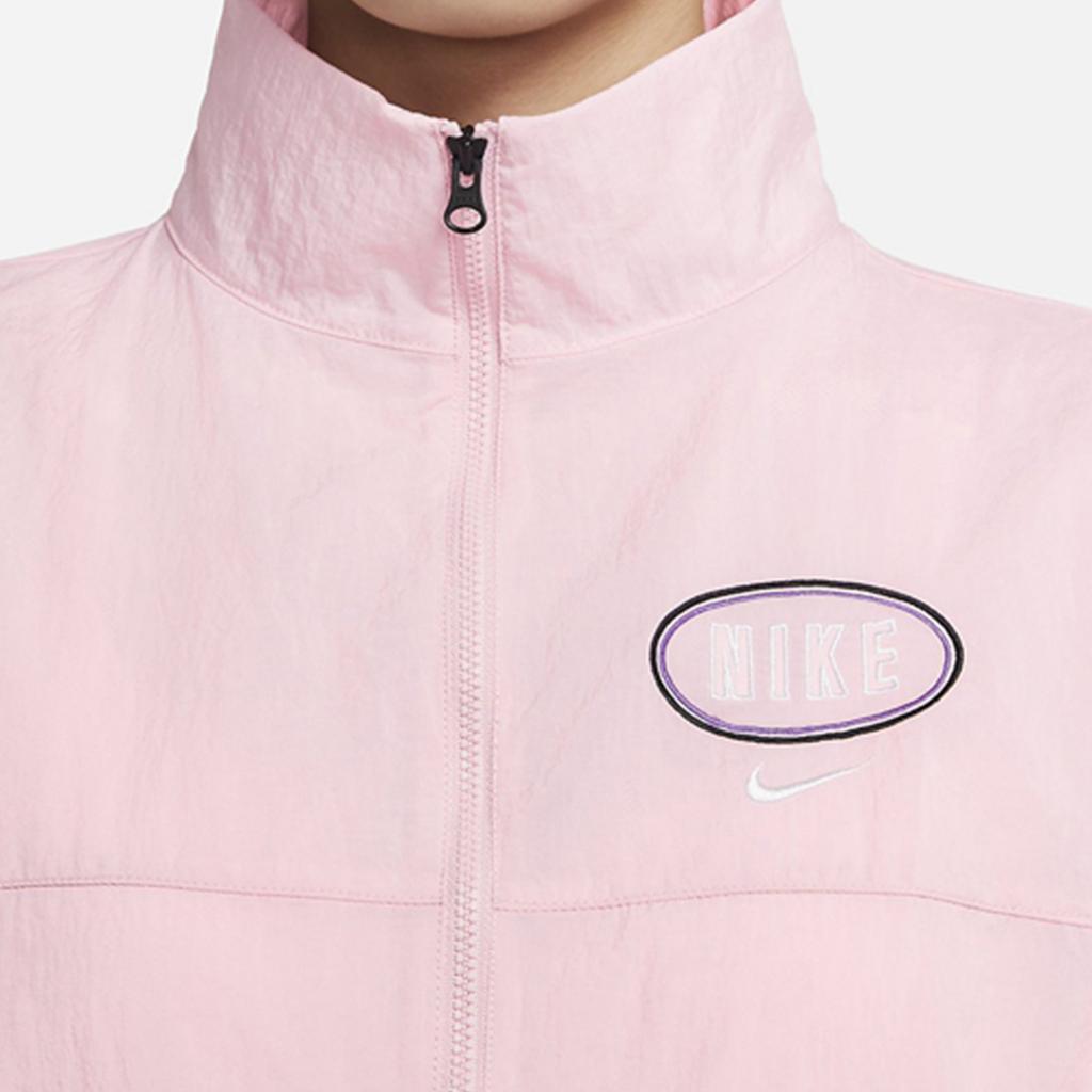 Nike Embroidered Logo Breathable Sport Stand Collar Jacket Women Outerwear Pink CZ8319-632
